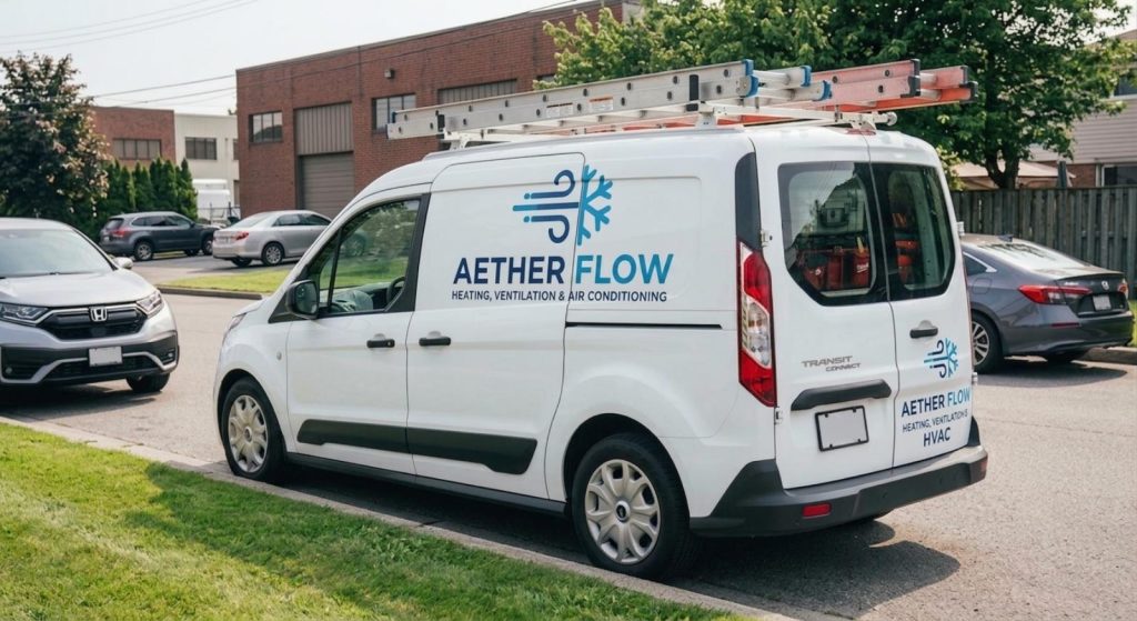 Clean and obvious branding on a commercial fleet vehicle